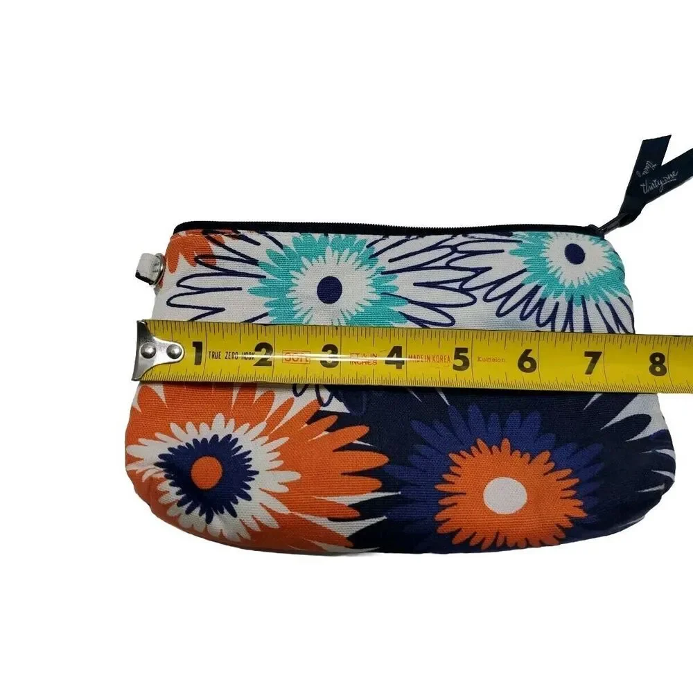 THIRTY-ONE Floral Canvas Zipper Pouch Makeup Travel Pencil Bag